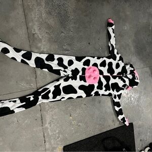 Cow Print One Piece with Pink Accents - Costume for Adults